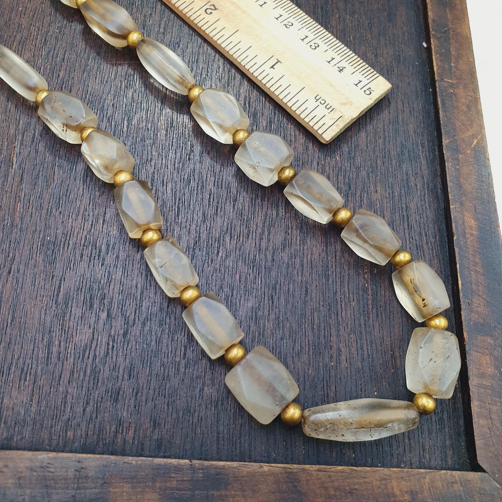 Tibetan quartz beads necklace – antique himalayan rosary for meditation & energy