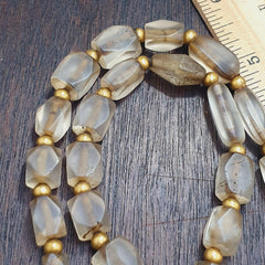 Tibetan quartz beads necklace – antique himalayan rosary for meditation & energy