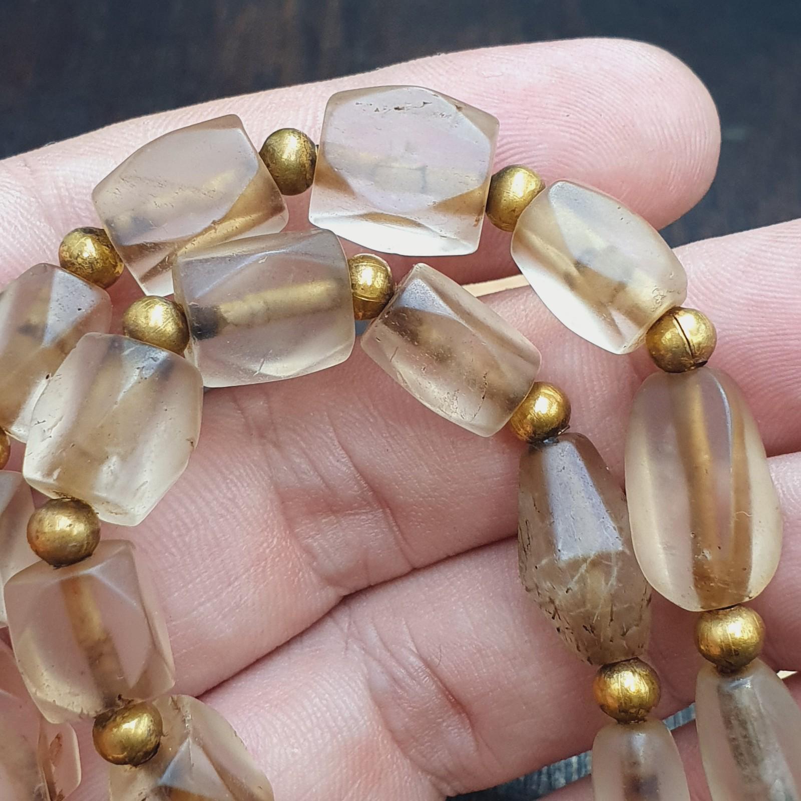 Tibetan quartz beads necklace – antique himalayan rosary for meditation & energy