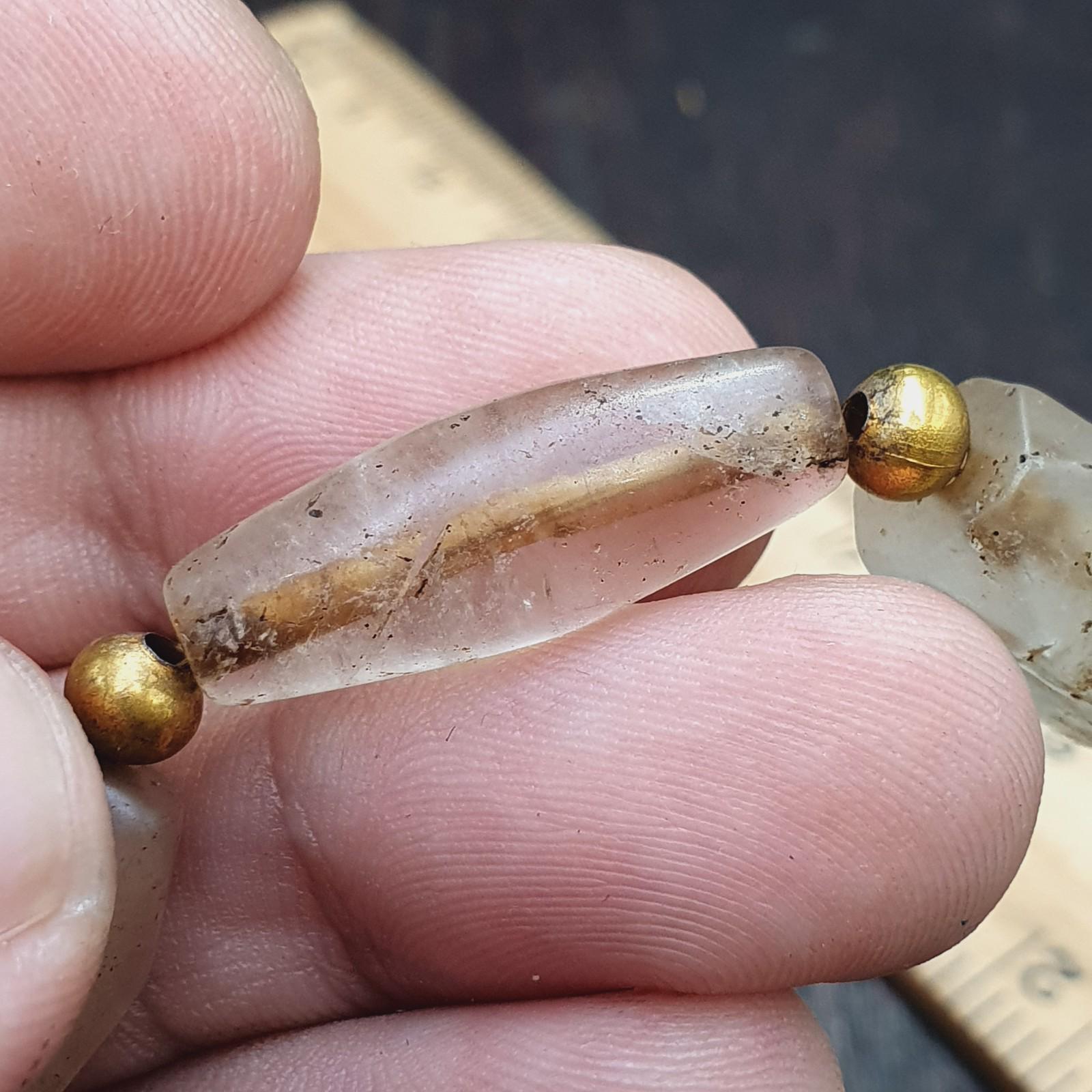 Tibetan quartz beads necklace – antique himalayan rosary for meditation & energy