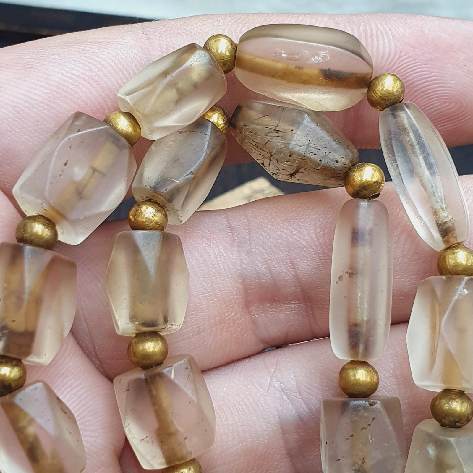 Tibetan quartz beads necklace – antique himalayan rosary for meditation & energy