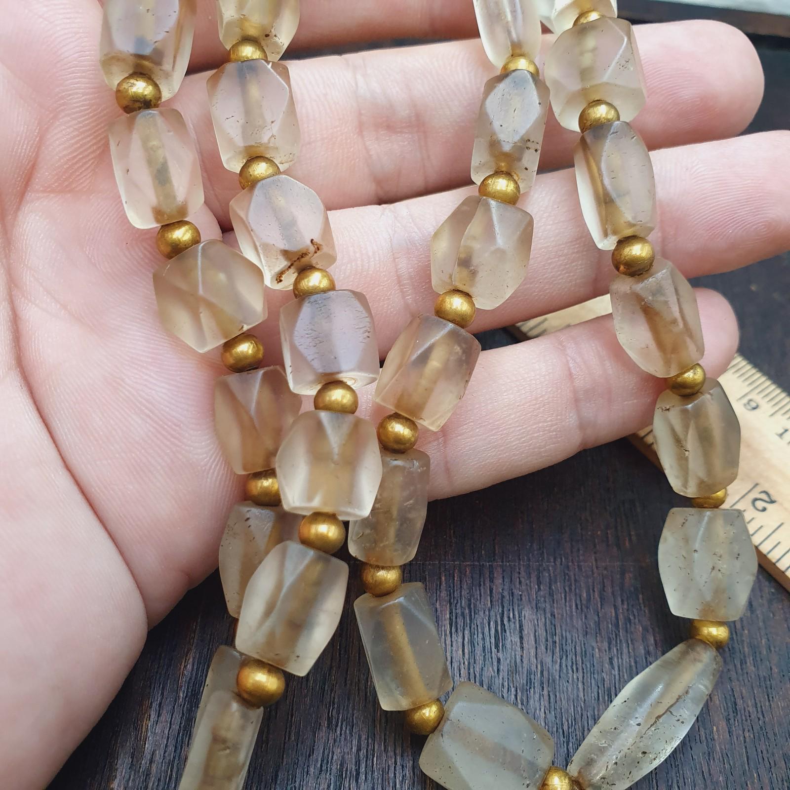 Tibetan quartz beads necklace – antique himalayan rosary for meditation & energy