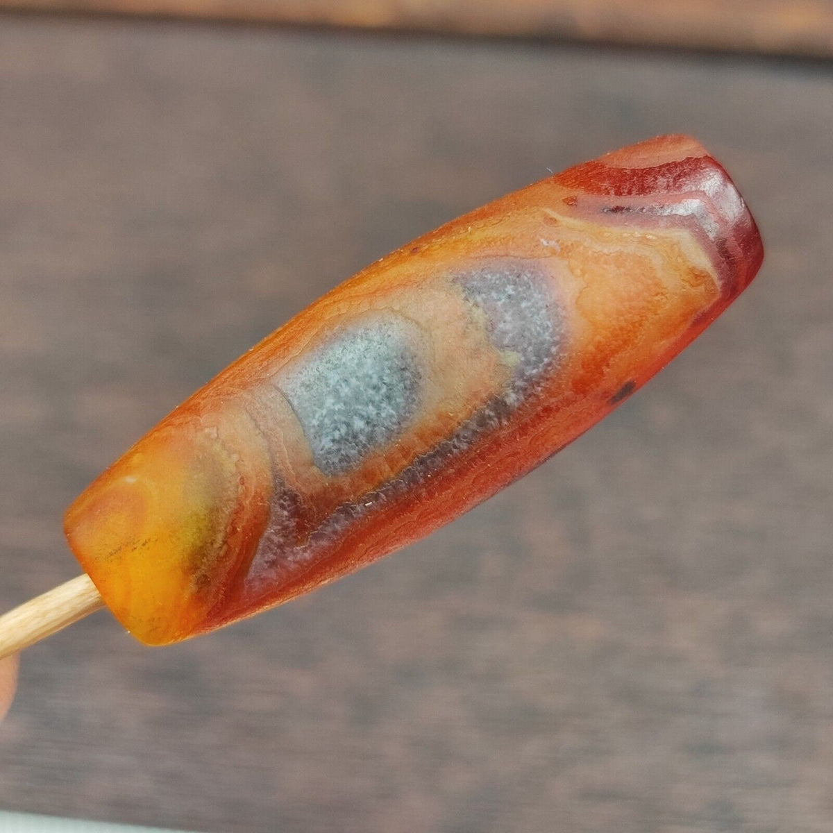 Antique yemeni old crystal agate middle eastern red agate bead -10y