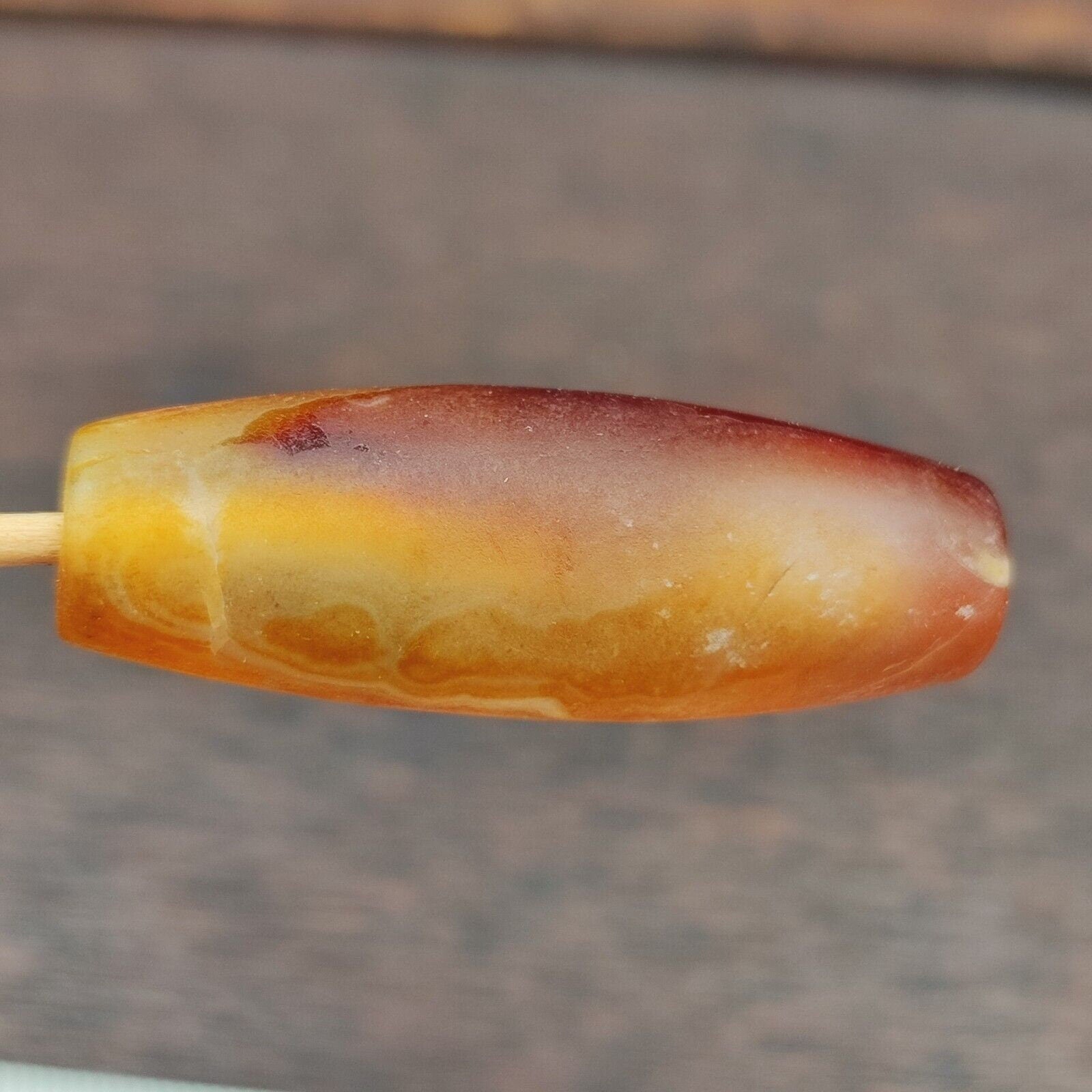 Antique yemeni old crystal agate middle eastern red agate bead -10y