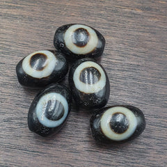 Lot 5 old antique himalayan tibetan dragon 1 eye dzi amulet bead #my5