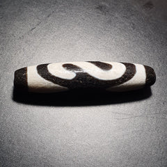 Himalayan tibetan dzi s pattern spiritual amulet mala bead unique beads