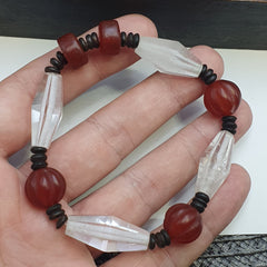 Himalayan Tibetan Carnelian and  Himalayan Quartz Healing Bracelet