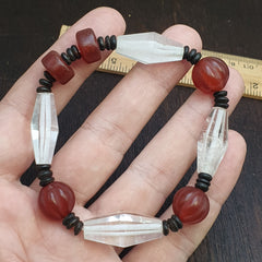 Himalayan Tibetan Carnelian and  Himalayan Quartz Healing Bracelet