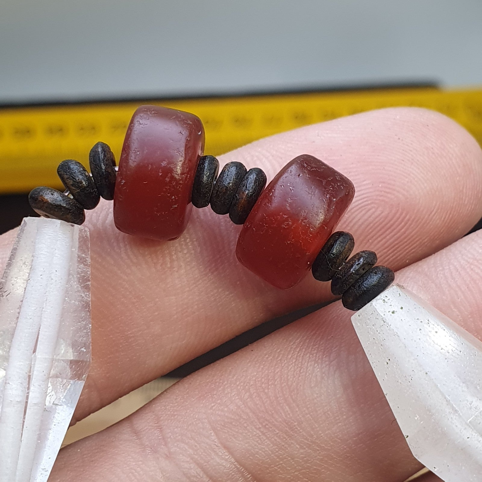 Himalayan Tibetan Carnelian and  Himalayan Quartz Healing Bracelet