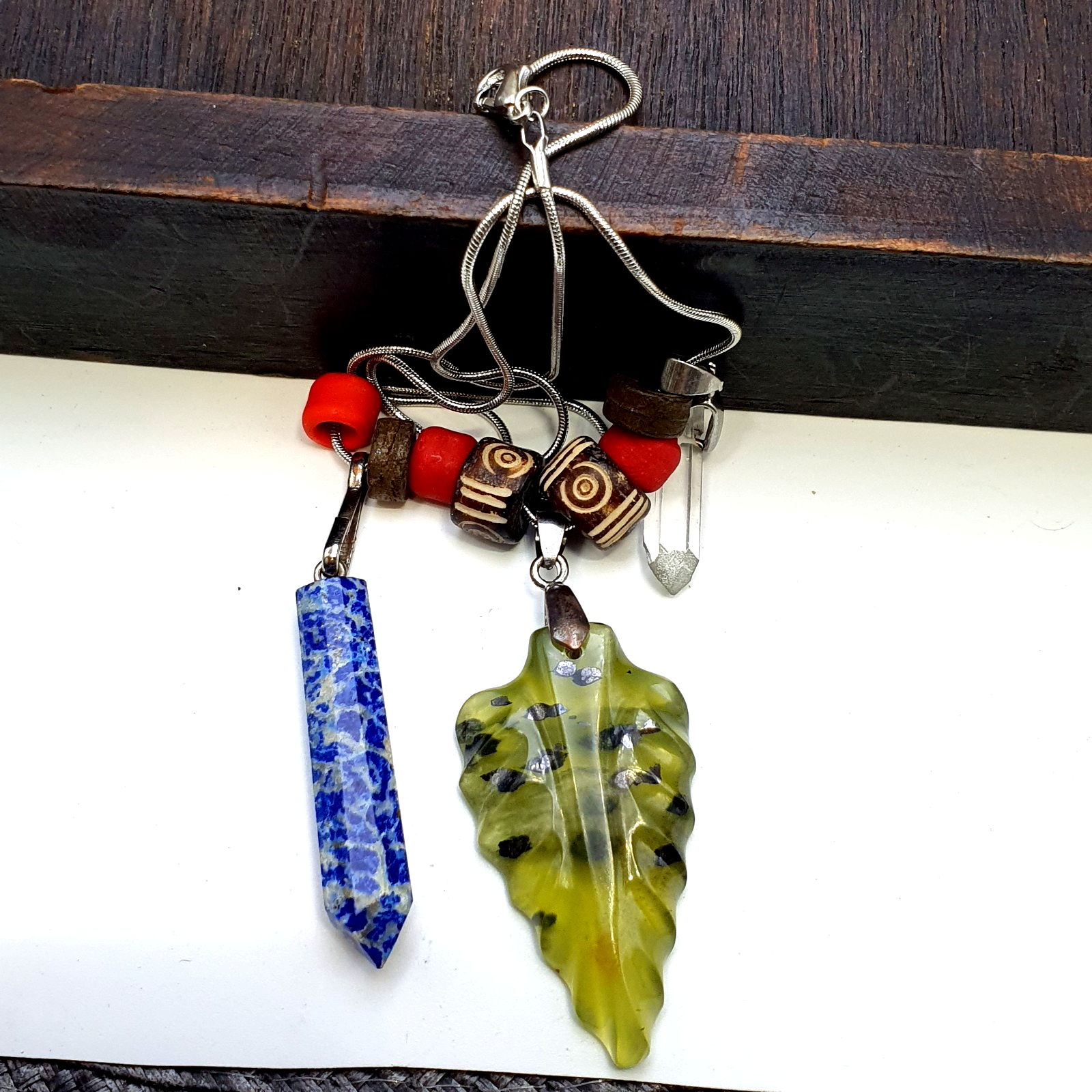 Amazing Pendants Lapis lazuli, Jade, Quartz hand carved Pendants necklace