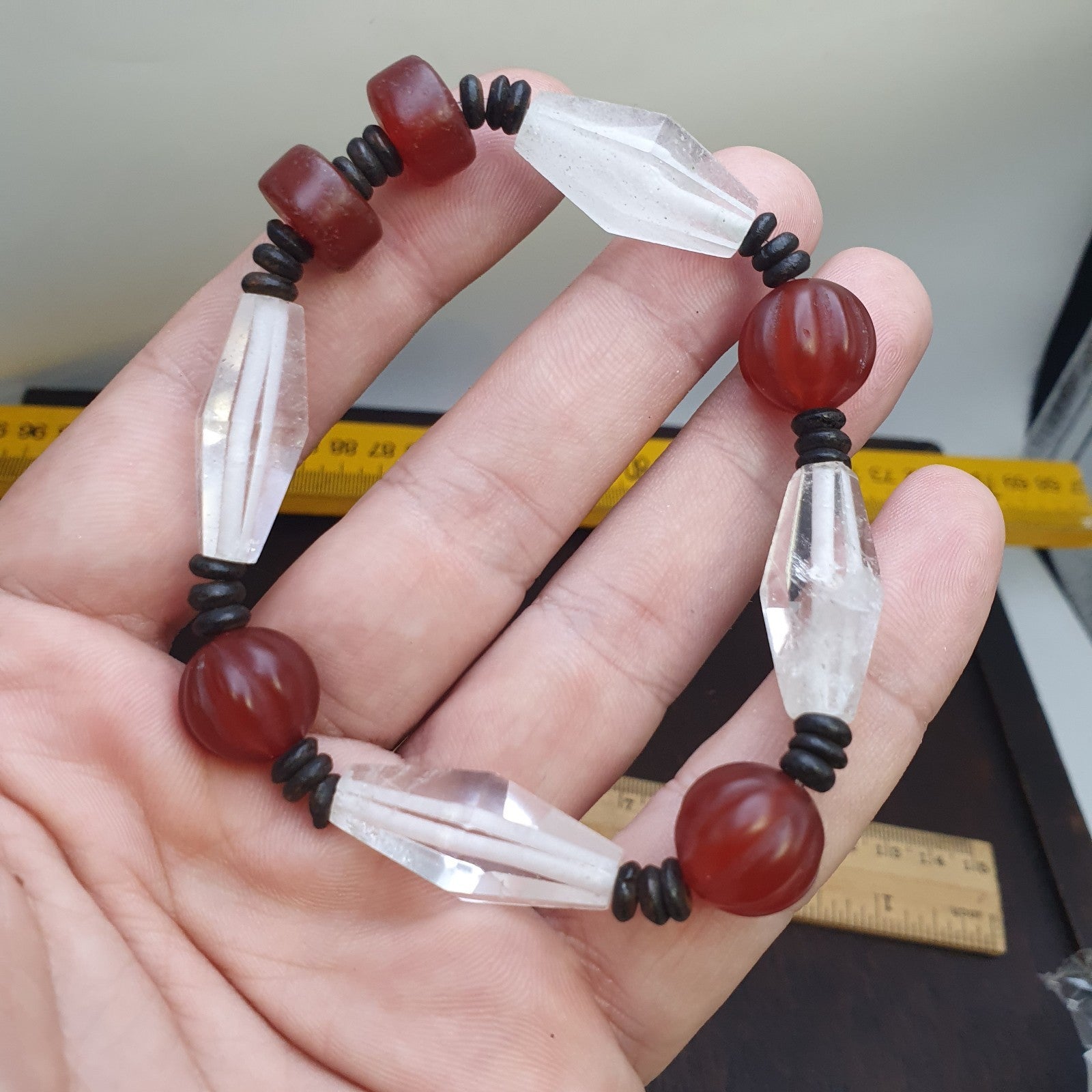 Himalayan Tibetan Carnelian and  Himalayan Quartz Healing Bracelet