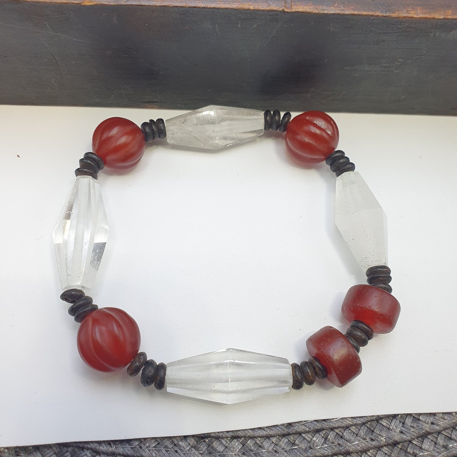 Himalayan Tibetan Carnelian and  Himalayan Quartz Healing Bracelet