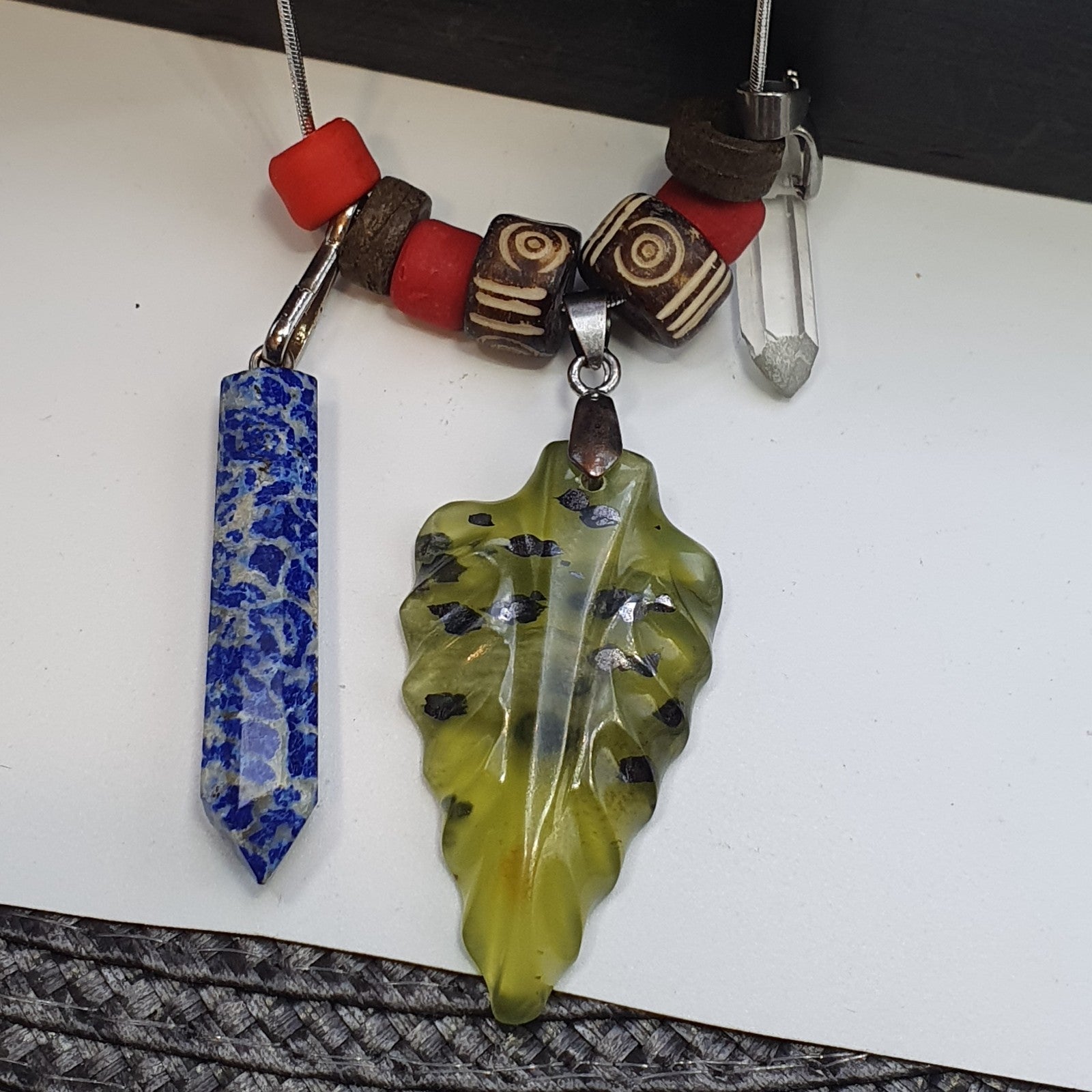 Amazing Pendants Lapis lazuli, Jade, Quartz hand carved Pendants necklace