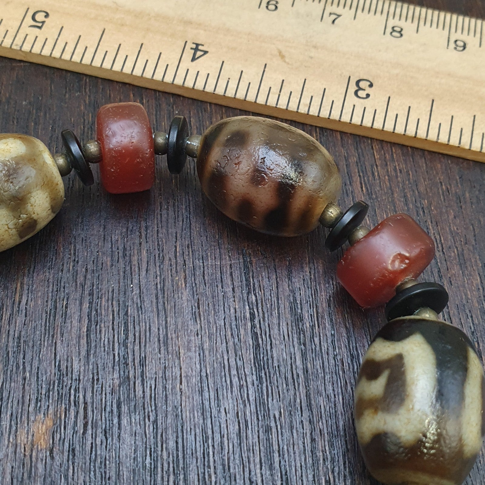 Tibetan dzi beads & Carnelian Beads old amulet Agate Vintage Tibet Bracelet