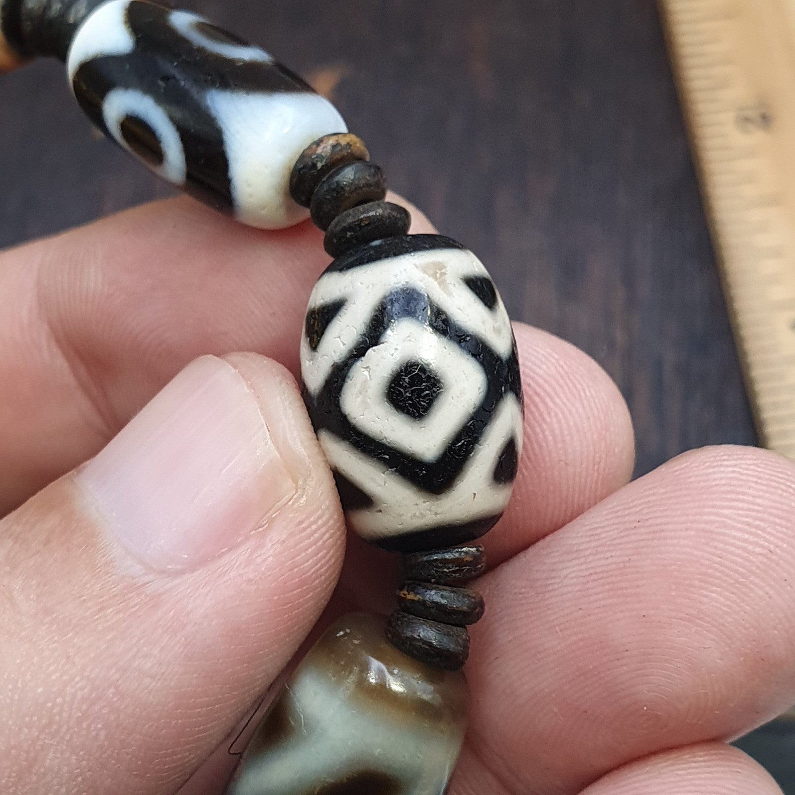 Tibetan Old Agate Dzi Beads Protective  Bracelets Amulet Pendant