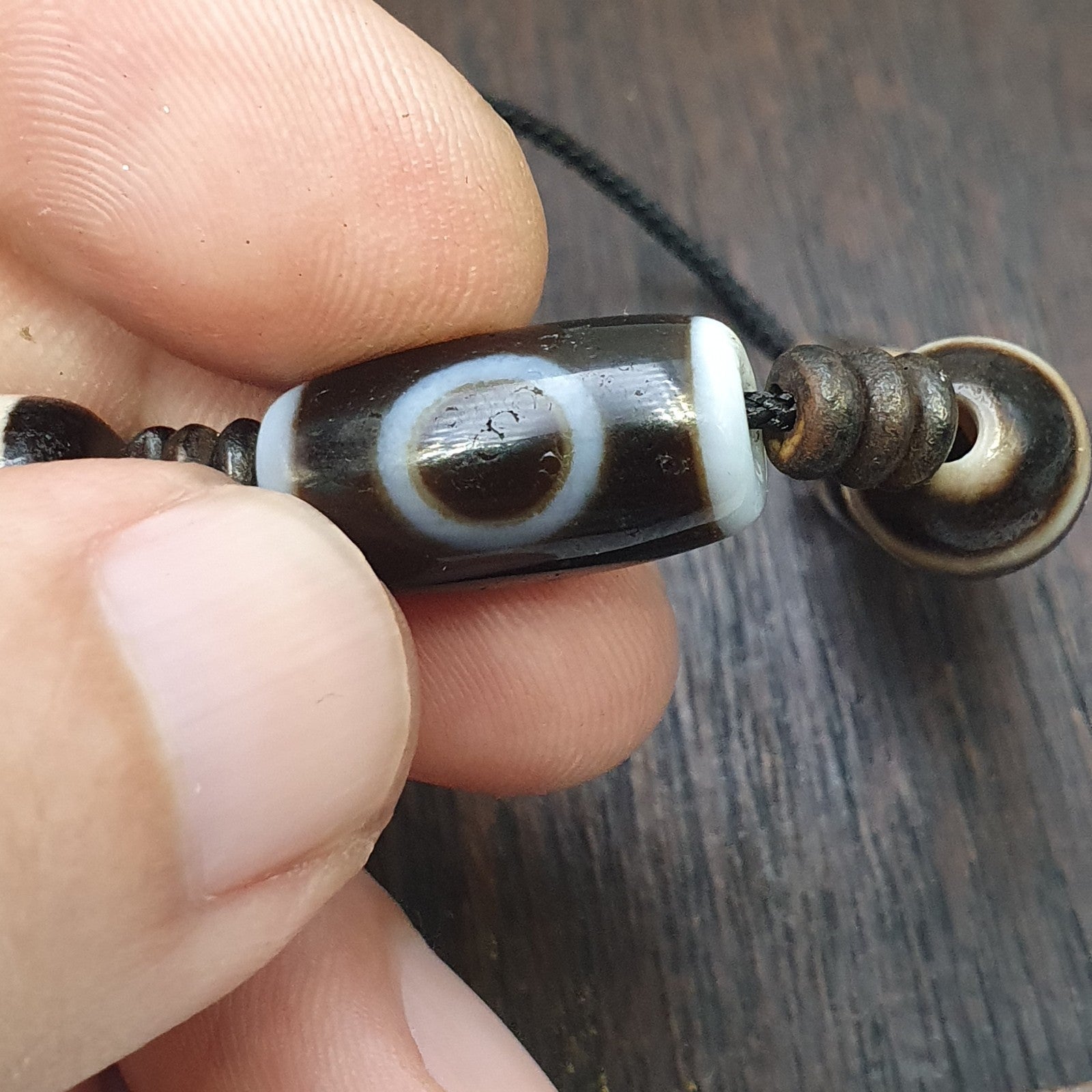 Lot 7 Unique Patterns Tibetan Old  Agate Dzi Eye Beads Protective Amulet Pendant