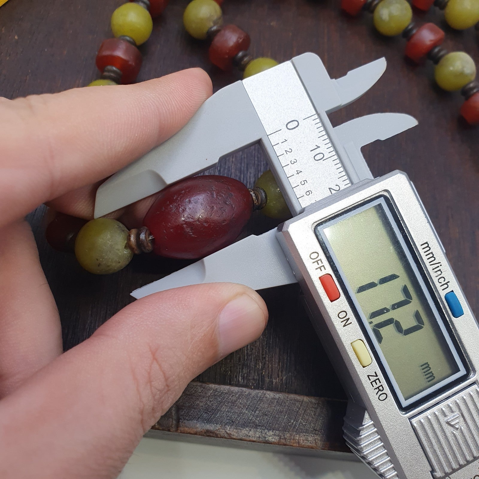 Himalayan Serpentine Jade & Carnelian Bead Necklace, Ethnic, Healing Stones