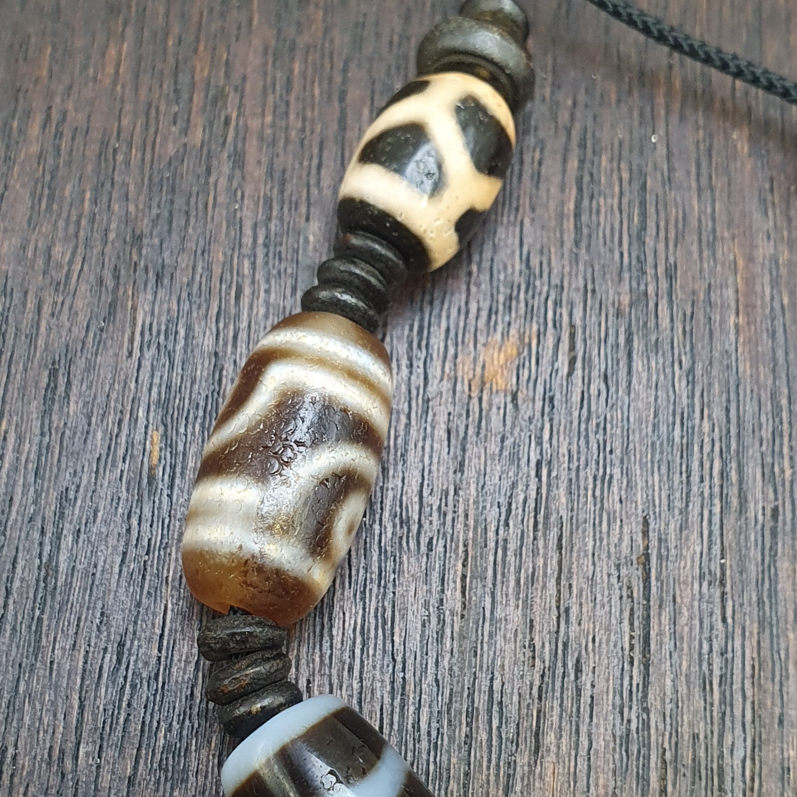 Lot 7 Unique Patterns Tibetan Old  Agate Dzi Eye Beads Protective Amulet Pendant