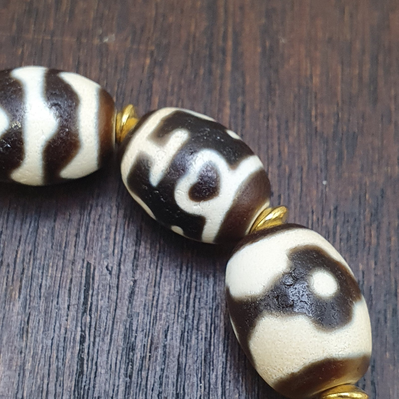 Unique Tibetan Old  Agate Dzi Eye Beads Protective  Bracelets Amulet Pendant