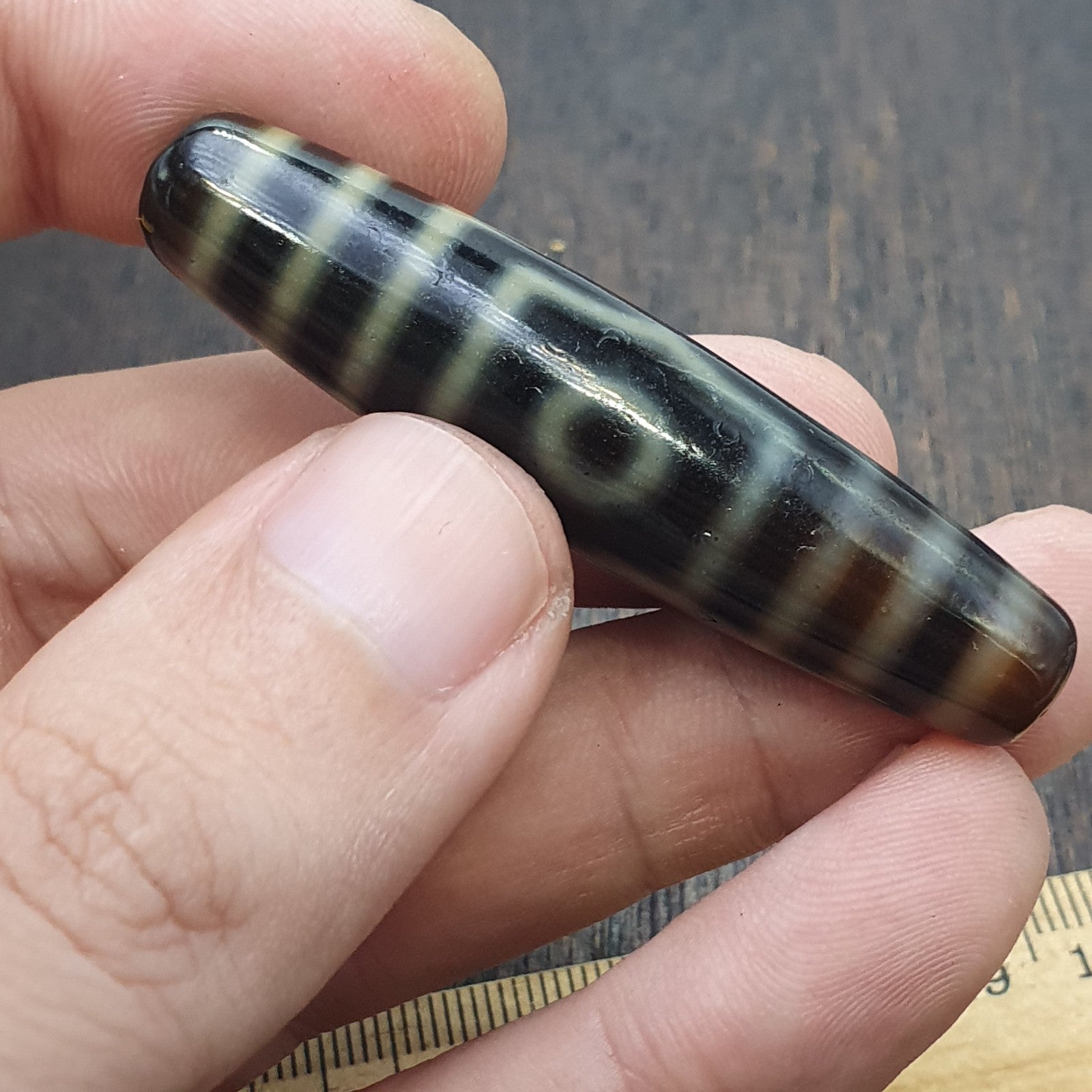 3 Unique Eyes Patterns Tibetan Old Agate Dzi Bead Protective Amulet Pendant