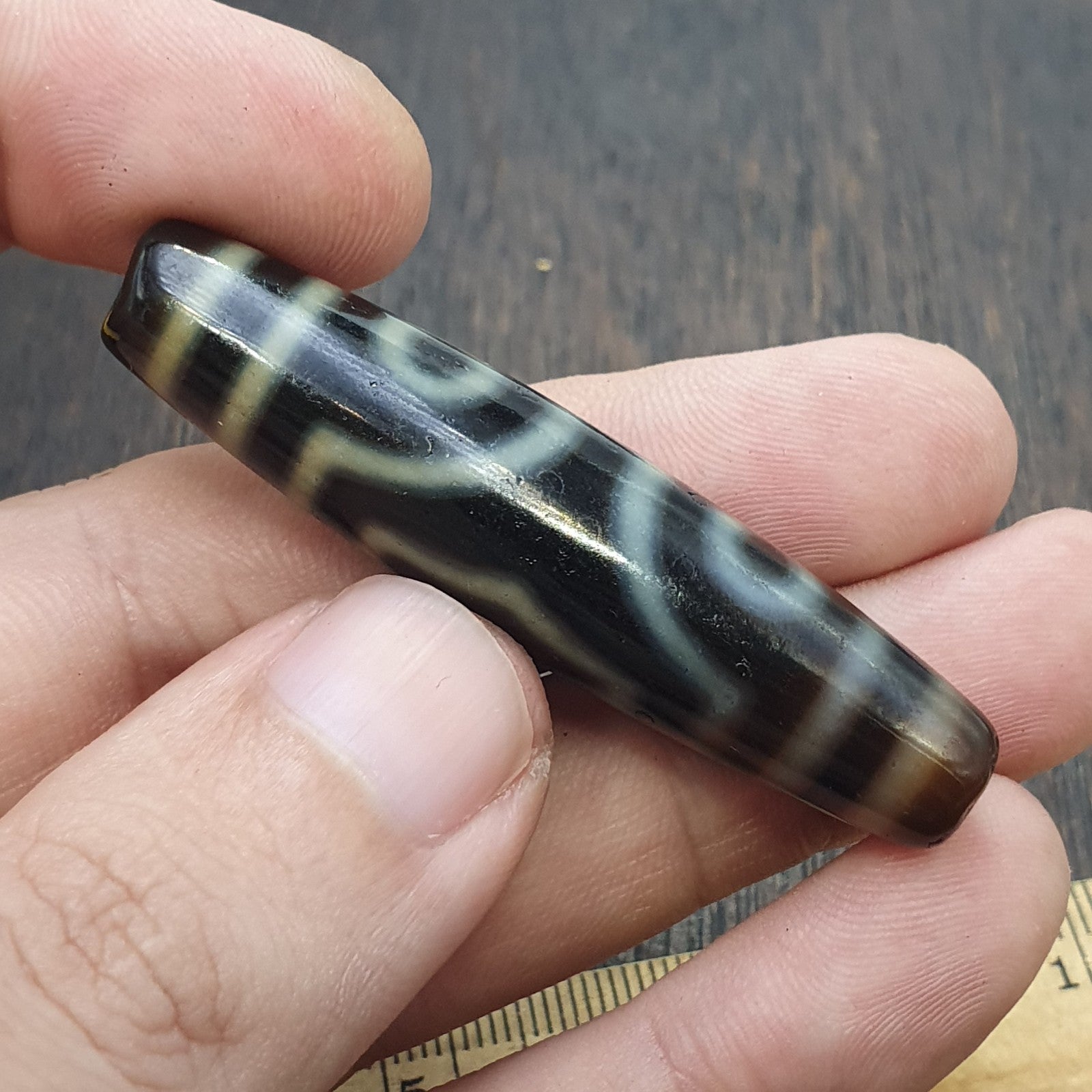 3 Unique Eyes Patterns Tibetan Old Agate Dzi Bead Protective Amulet Pendant