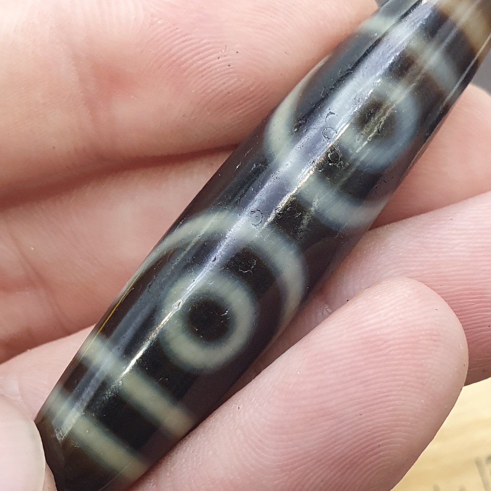 3 Unique Eyes Patterns Tibetan Old Agate Dzi Bead Protective Amulet Pendant