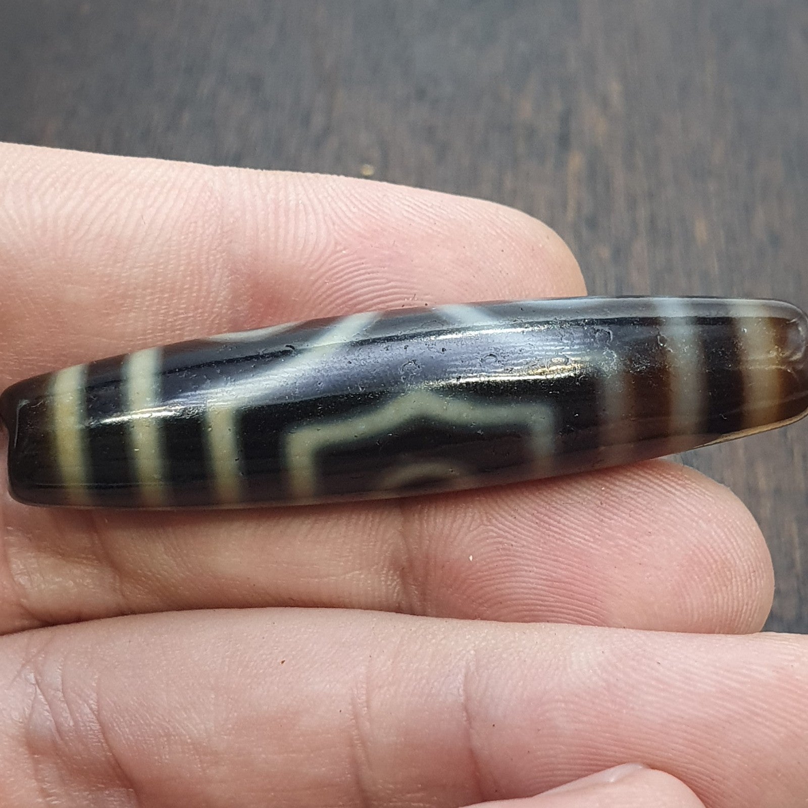 3 Unique Eyes Patterns Tibetan Old Agate Dzi Bead Protective Amulet Pendant