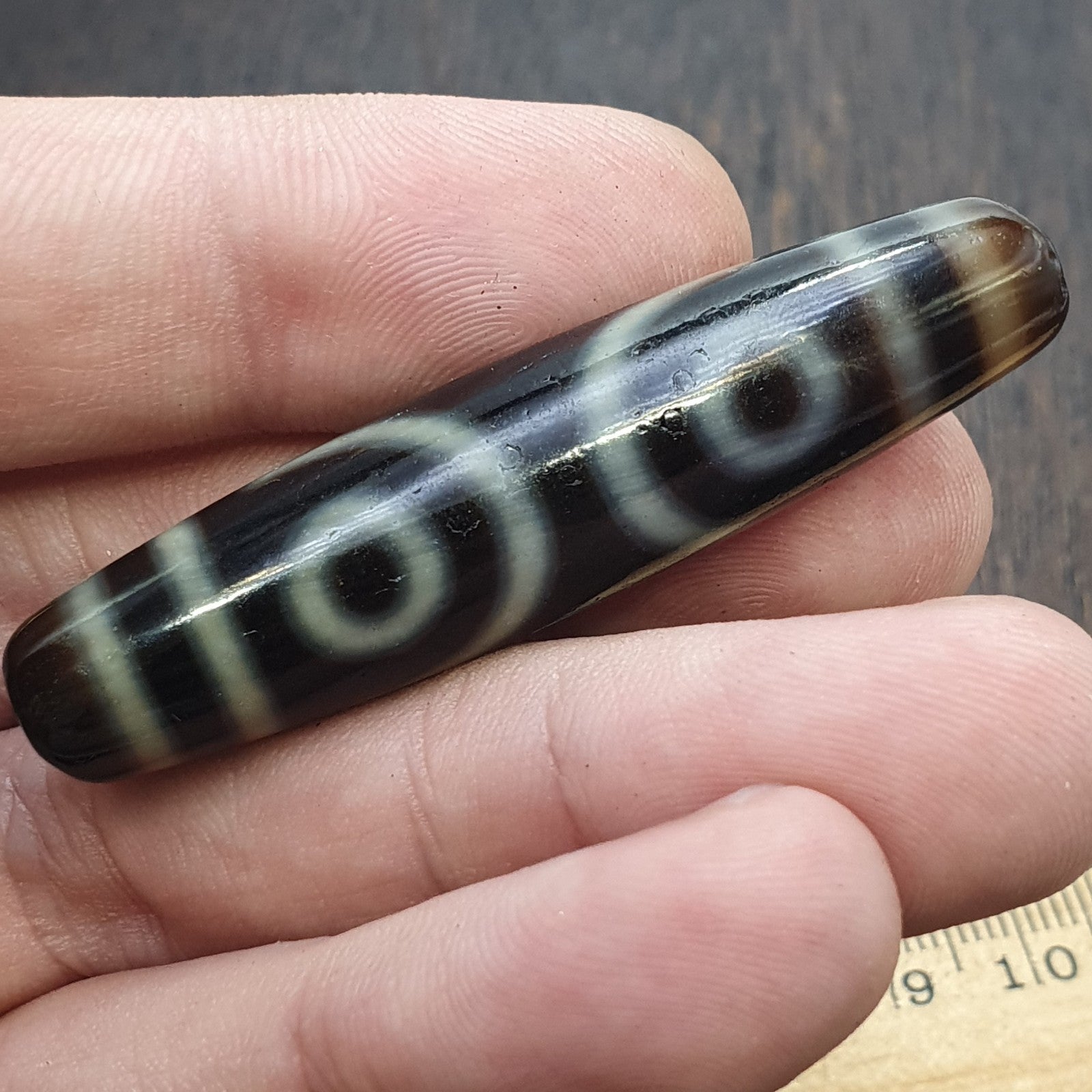 3 Unique Eyes Patterns Tibetan Old Agate Dzi Bead Protective Amulet Pendant