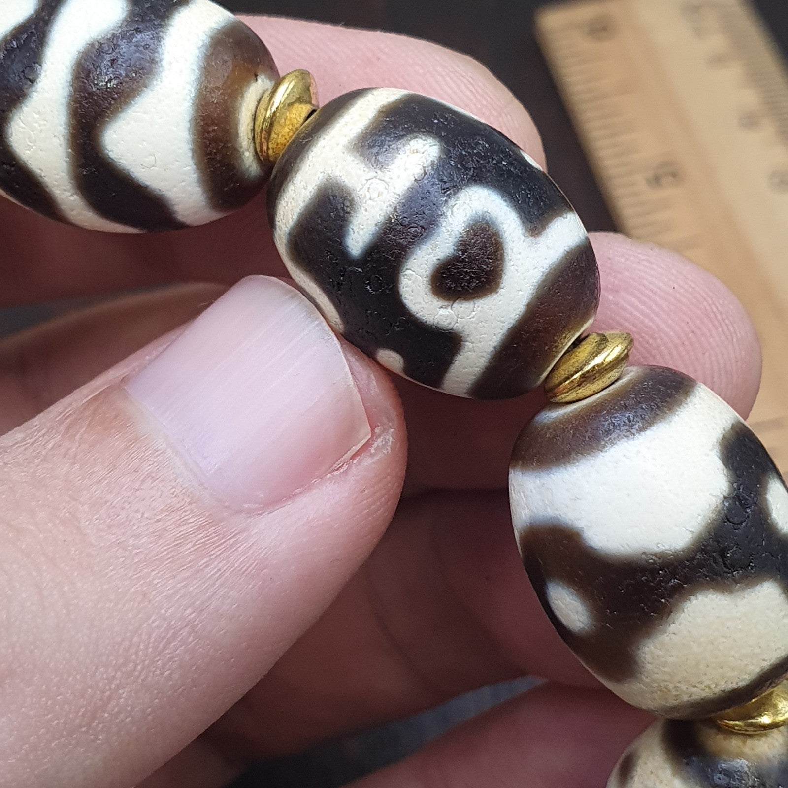 Unique Tibetan Old  Agate Dzi Eye Beads Protective  Bracelets Amulet Pendant