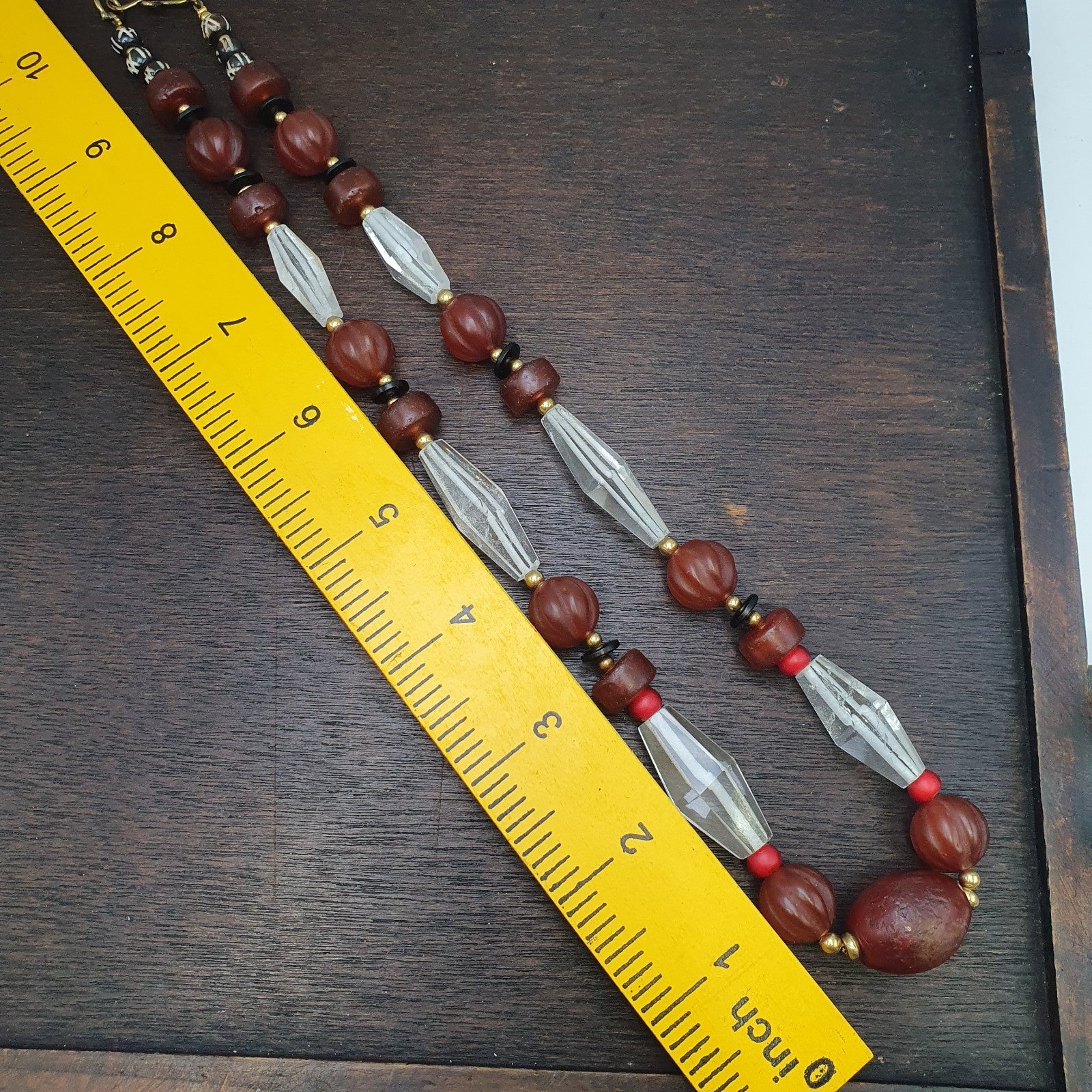 Himalayan Indo Tibetan Agate Carnelian Himalayan Crystal quartz  Amulet Necklace