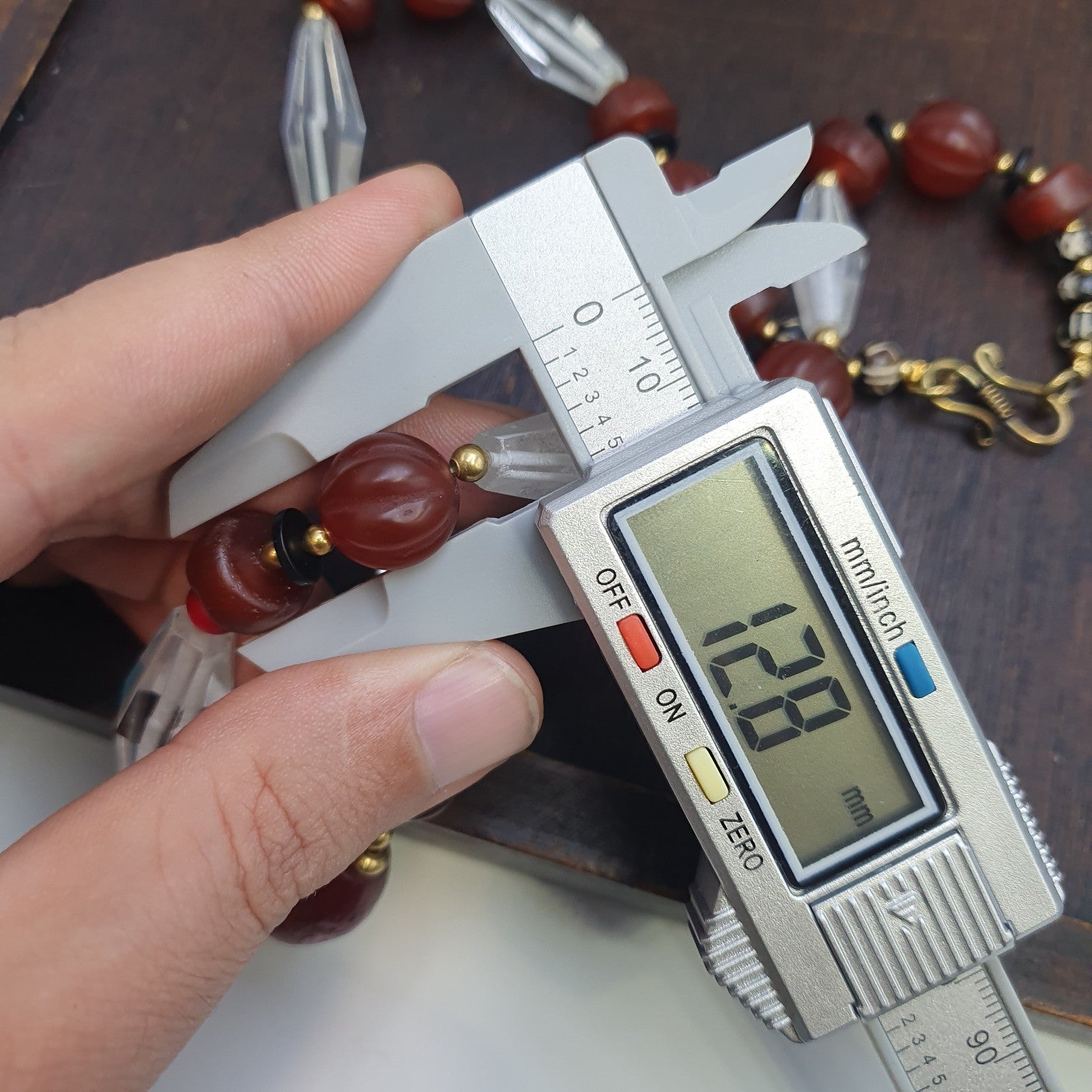 Himalayan Indo Tibetan Agate Carnelian Himalayan Crystal quartz  Amulet Necklace