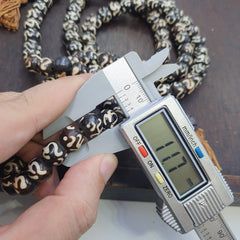 Vintage Himalayan Inscripted Spells on Yak Bone 108 BEADS ROSARY Mala TB-B34