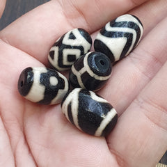 Lot 5 Tibetan dzi bead old amulet Agate Vintage Tibet pendant Necklace