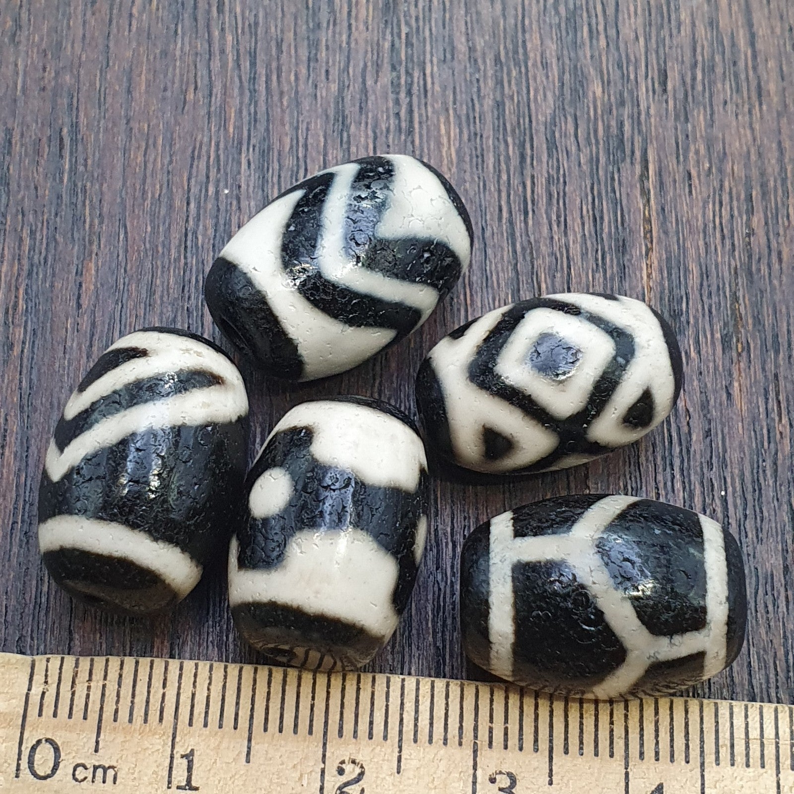 Lot 5 Tibetan dzi bead old amulet Agate Vintage Tibet pendant Necklace