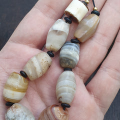 Lot 9 Ancient Middle eastern Yemeni African agate beaded Bracelet 1500+ y old