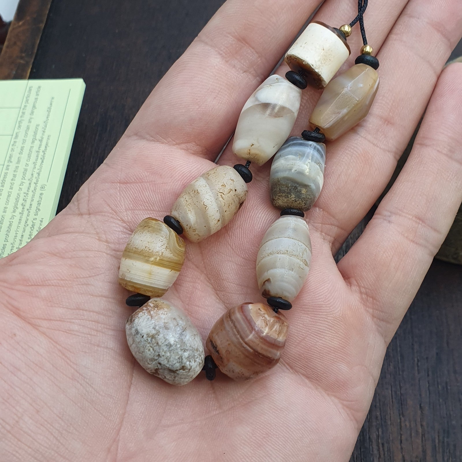 Lot 9 Ancient Middle eastern Yemeni African agate beaded Bracelet 1500+ y old