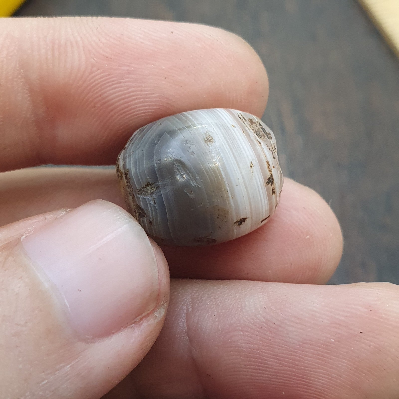 Ancient Middle eastern Yemeni African agate bead 1000+ years old
