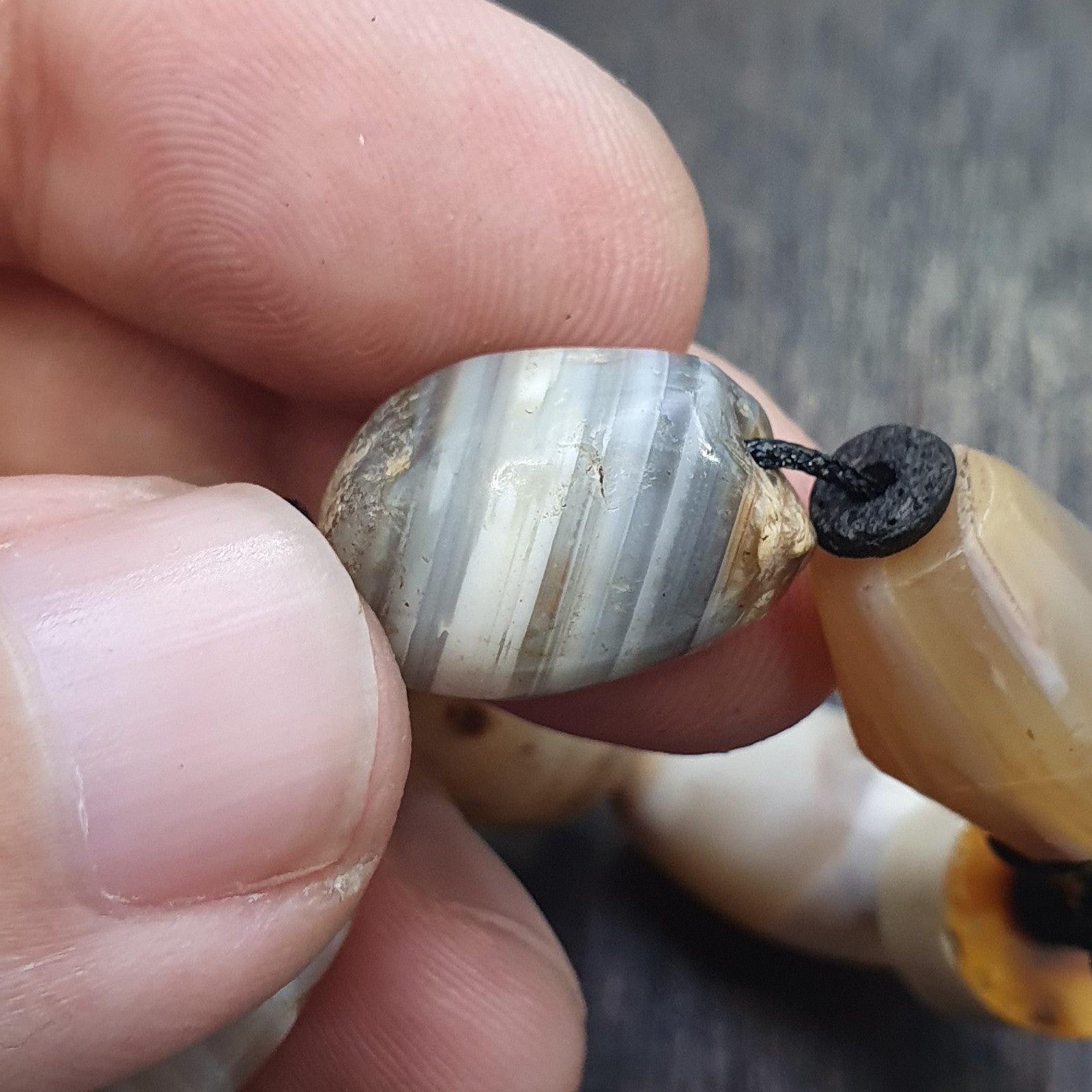 Lot 9 Ancient Middle eastern Yemeni African agate beaded Bracelet 1500+ y old