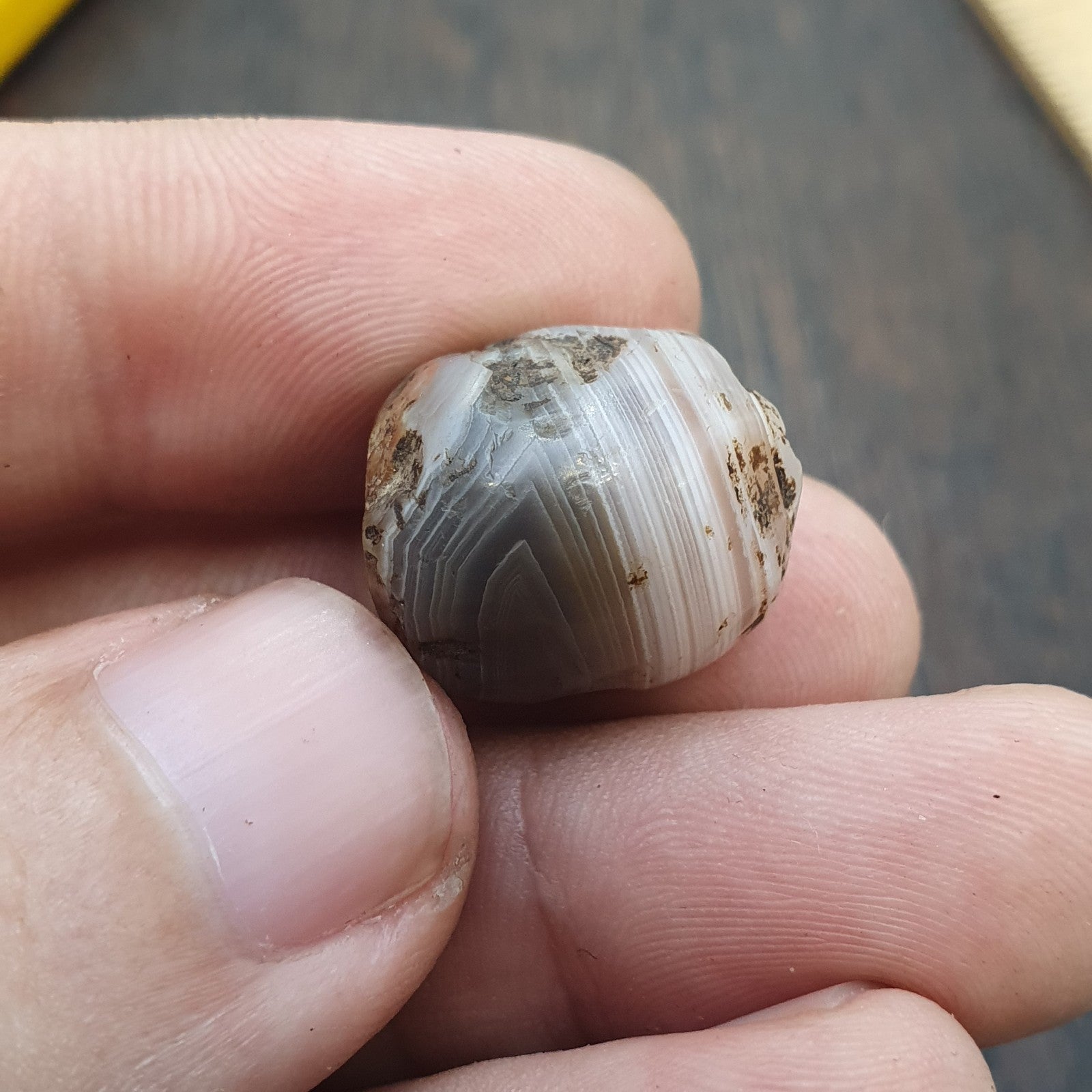 Ancient Middle eastern Yemeni African agate bead 1000+ years old