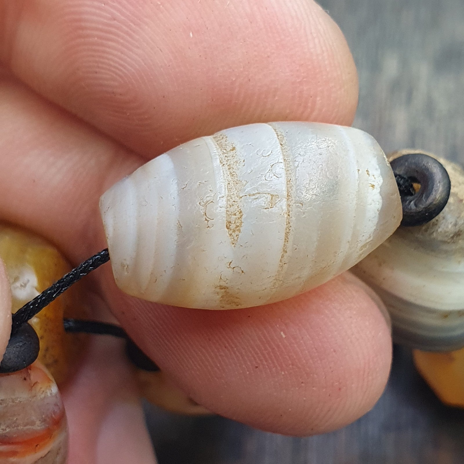 Lot 9 Ancient Middle eastern Yemeni African agate beaded Bracelet 1500+ y old