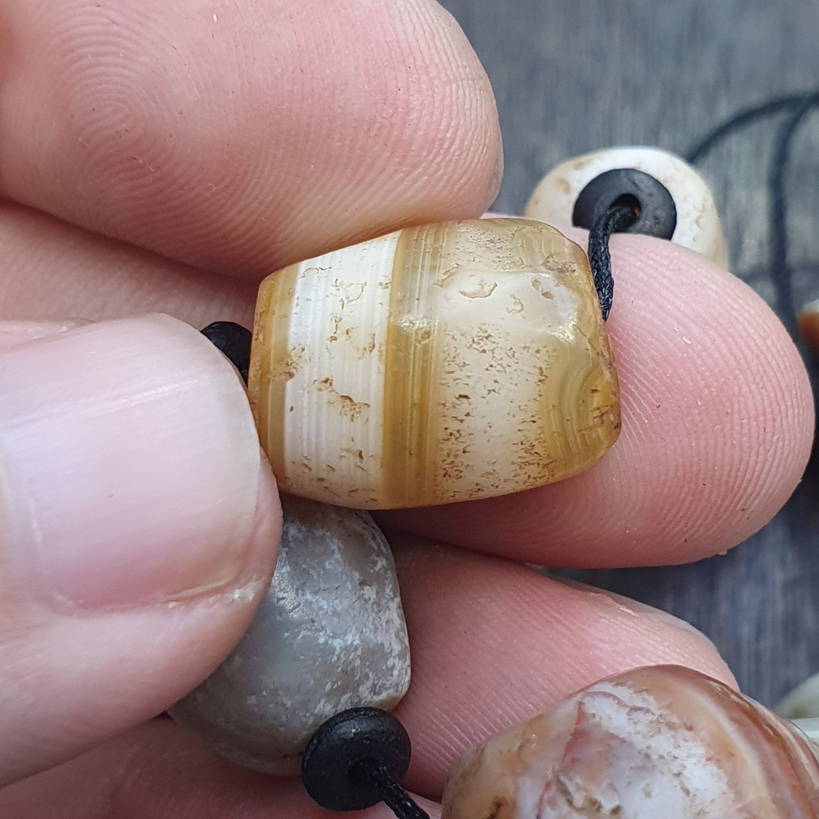 Lot 9 Ancient Middle eastern Yemeni African agate beaded Bracelet 1500+ y old