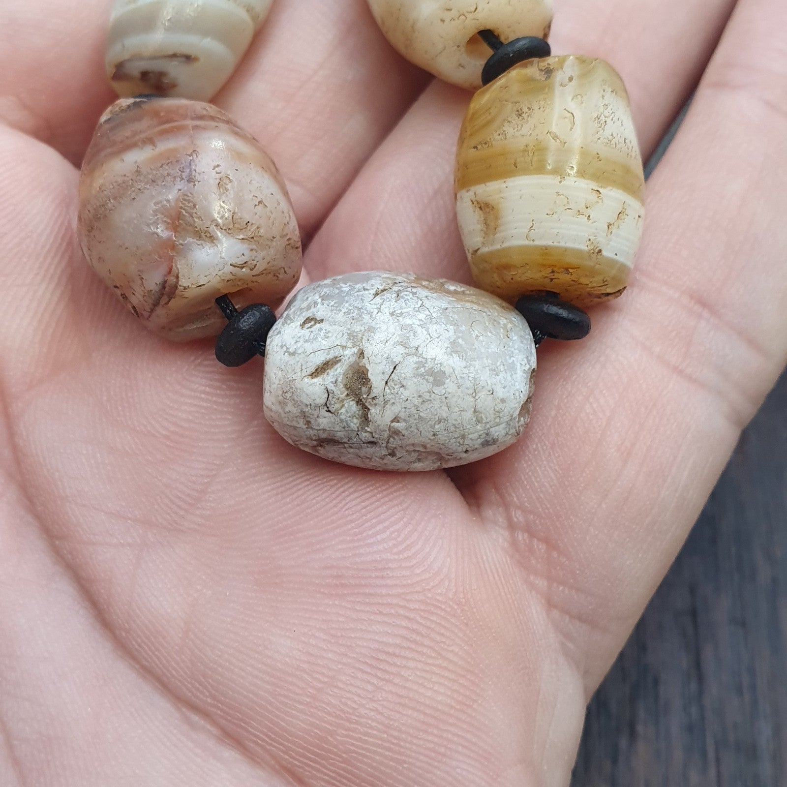 Lot 9 Ancient Middle eastern Yemeni African agate beaded Bracelet 1500+ y old