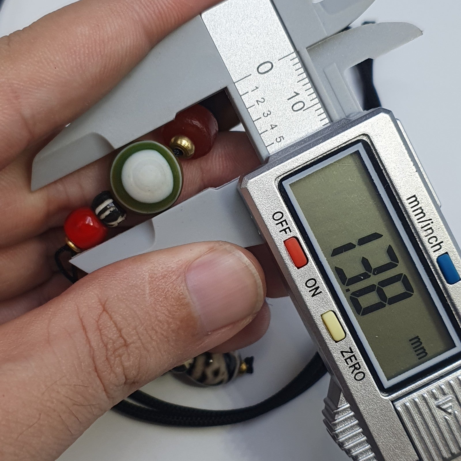 Natural Mongolia Gobi Eyes Agate & Tibetan Carnelian Stone Bead Necklace