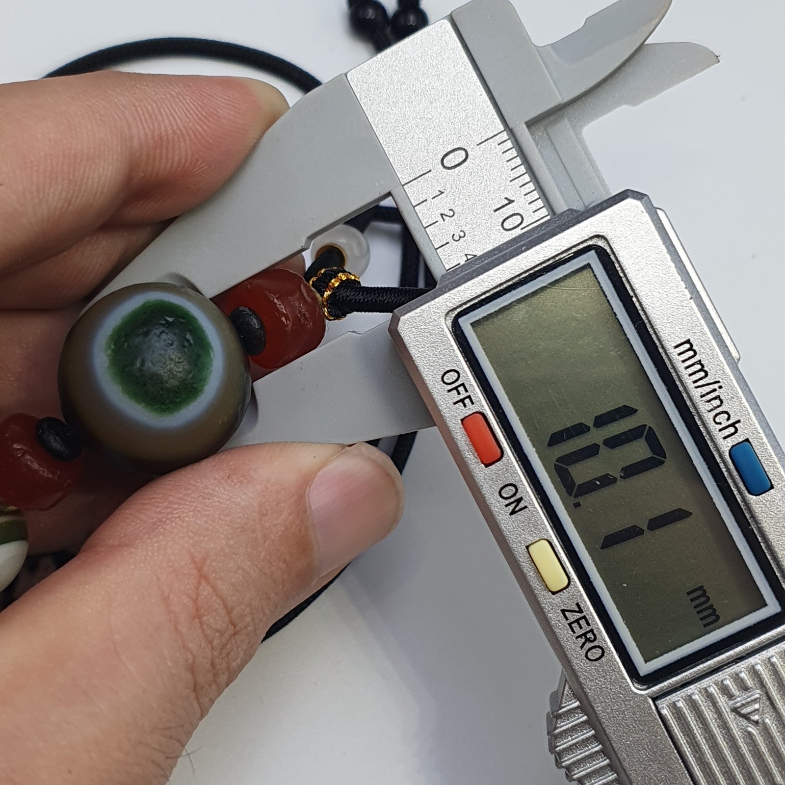 Natural Mongolia Gobi Eyes Agate & Tibetan Carnelian Stone Bead Necklace