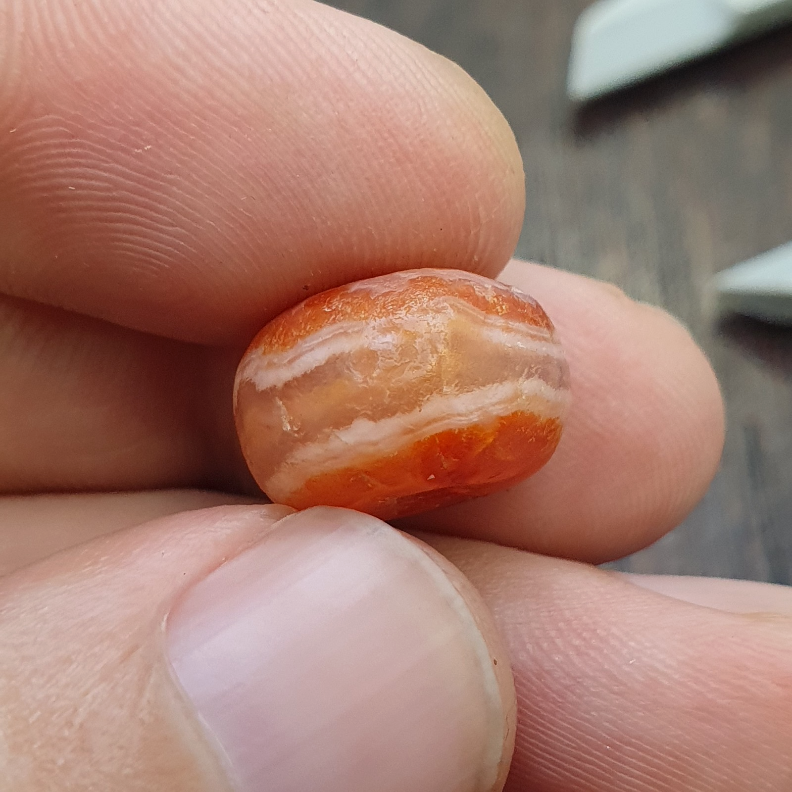 Antique ancient Yemeni Middle eastern Red agate stone bead amulet