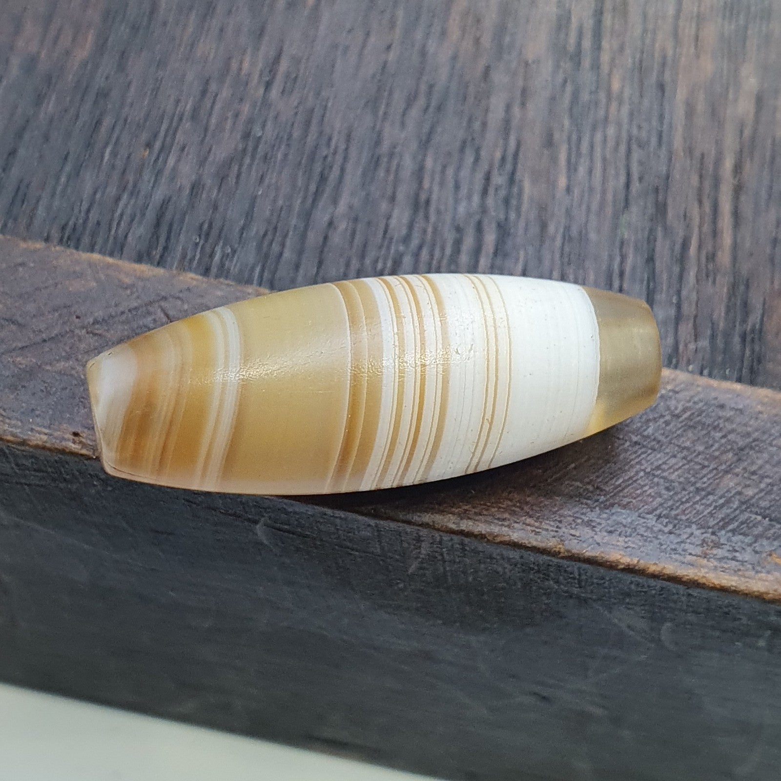 Antique ancient Yemeni Middle eastern Yellow agate stone bead amulet