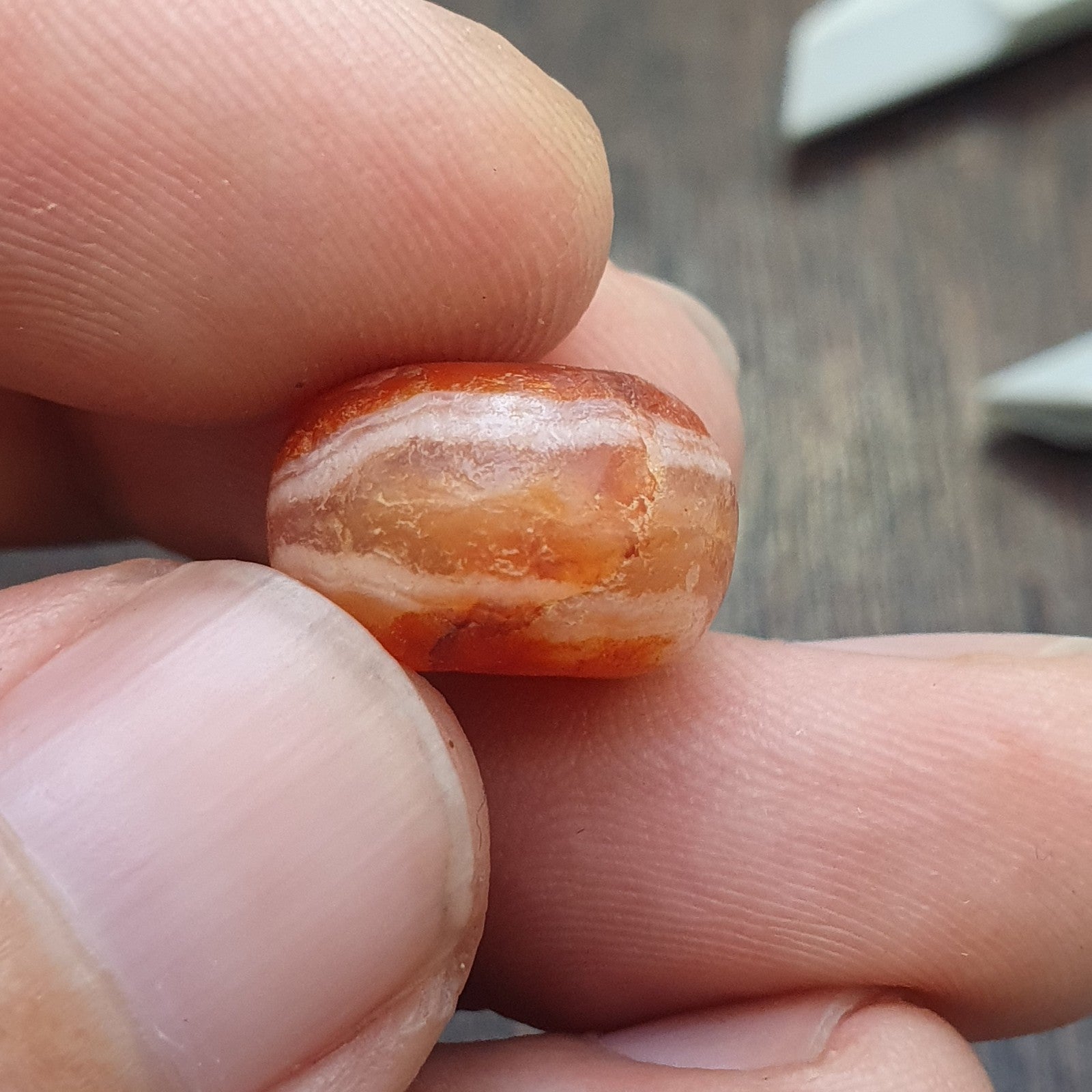 Antique ancient Yemeni Middle eastern Red agate stone bead amulet