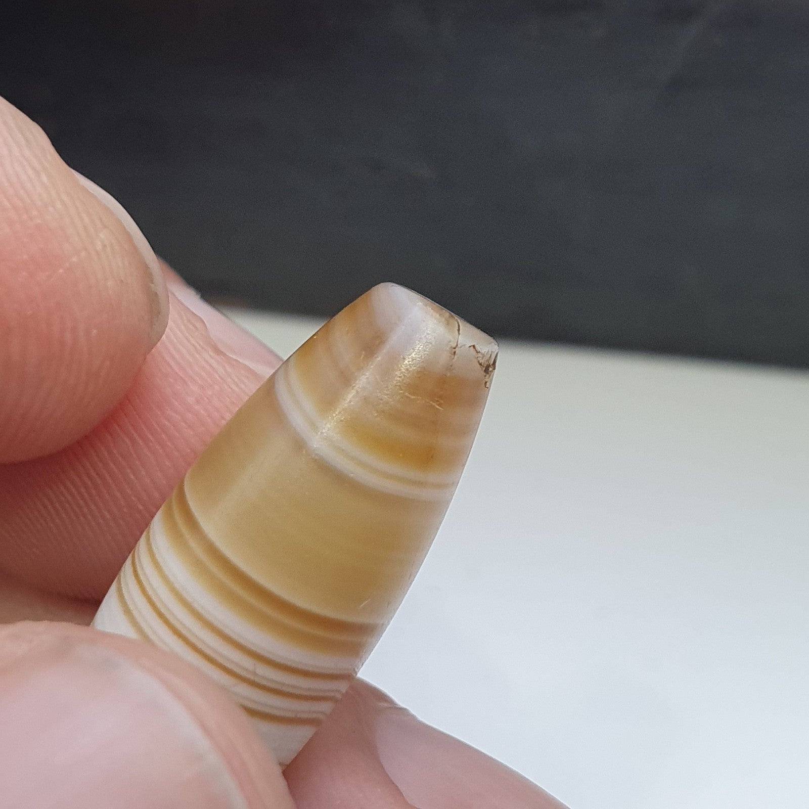 Antique ancient Yemeni Middle eastern Yellow agate stone bead amulet