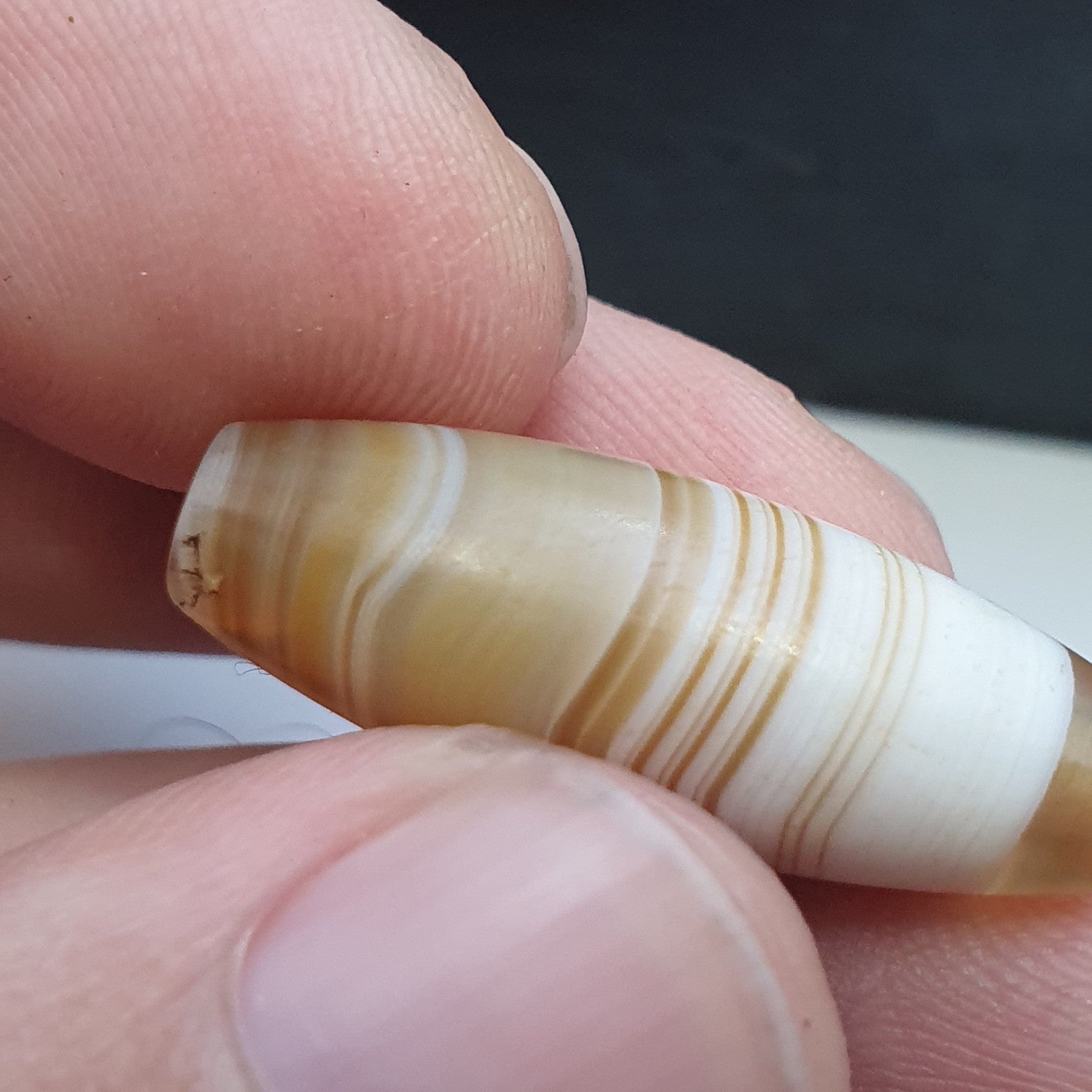 Antique ancient Yemeni Middle eastern Yellow agate stone bead amulet