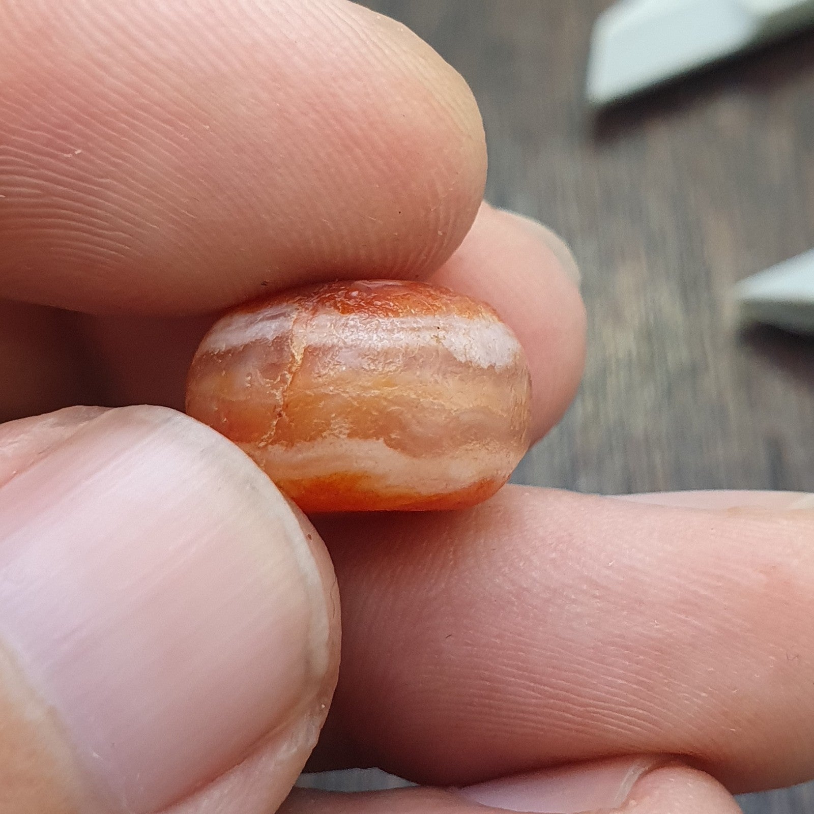 Antique ancient Yemeni Middle eastern Red agate stone bead amulet